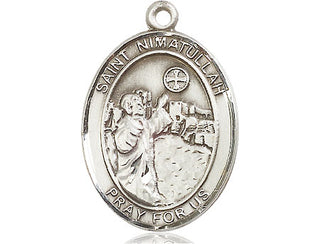 Pewter Saint Nimatullah Medal Engraved Catholic Saint Jewelry