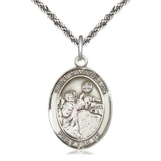 Sterling Silver Saint Nimatullah Medal Catholic Jewelry Engraved Catholic Saint Jewelry