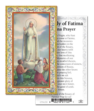 100-Pack - Our Lady Of Fatima Novena Holy Card