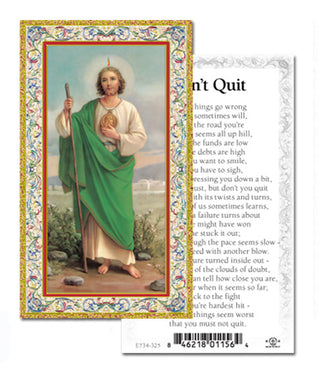 100-Pack - St Jude Don'T Quit Holy Card