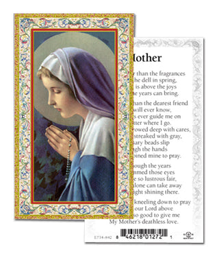 100-Pack - Mother Madonna Rosary Holy Card