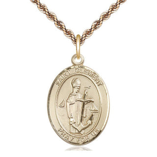 14kt Gold Filled Saint Clement Medal Catholic Jewelry Engraved Catholic Saint Jewelry
