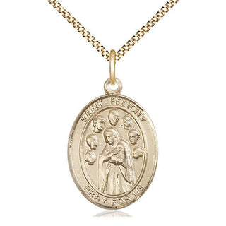 14kt Gold Filled Saint Felicity Medal Catholic Jewelry Engraved Catholic Saint Jewelry