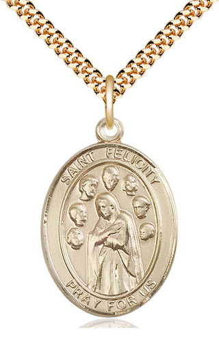 14kt Gold Filled Saint Felicity Medal Catholic Jewelry Engraved Catholic Saint Jewelry