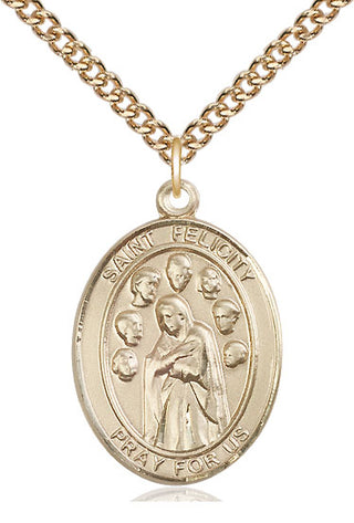 14kt Gold Filled Saint Felicity Medal Catholic Jewelry Engraved Catholic Saint Jewelry