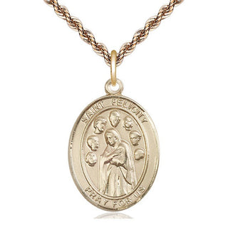 14kt Gold Filled Saint Felicity Medal Catholic Jewelry Engraved Catholic Saint Jewelry