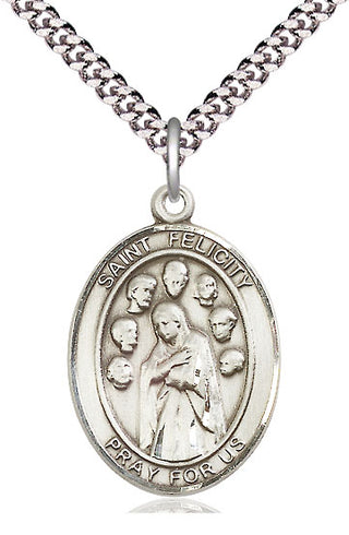 Pewter Saint Felicity Medal Catholic Jewelry Engraved Catholic Saint Jewelry