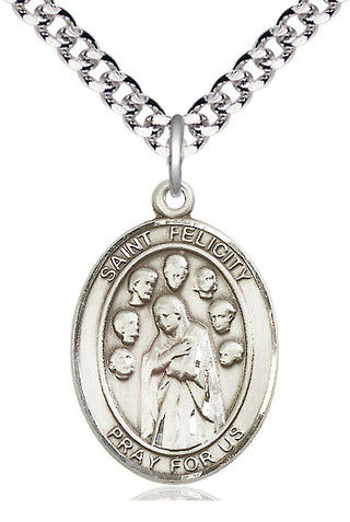 Pewter Saint Felicity Medal Catholic Jewelry Engraved Catholic Saint Jewelry