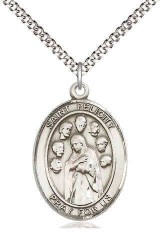Pewter Saint Felicity Medal Catholic Jewelry Engraved Catholic Saint Jewelry