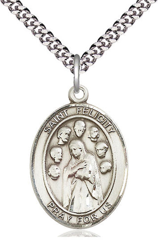 Pewter Saint Felicity Medal Catholic Jewelry Engraved Catholic Saint Jewelry