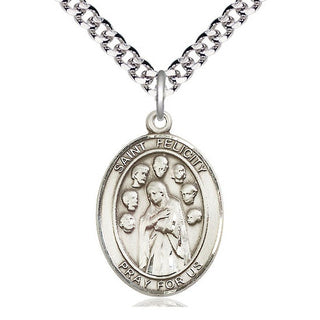 Sterling Silver Saint Felicity Medal Catholic Jewelry Engraved Catholic Saint Jewelry
