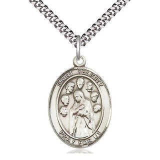 Sterling Silver Saint Felicity Medal Catholic Jewelry Engraved Catholic Saint Jewelry