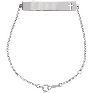 Sterling Silver Pierced Cross Bracelet