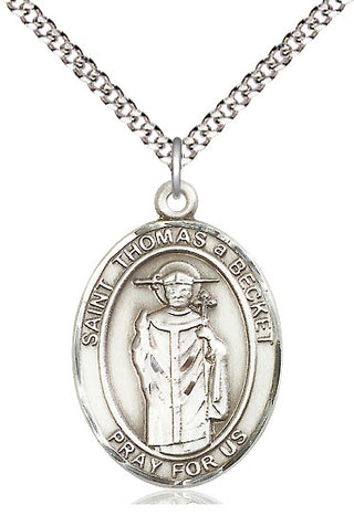 Pewter Saint Thomas A Becket Medal Catholic Jewelry Engraved Catholic Saint Jewelry