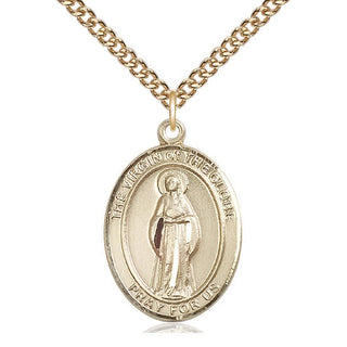 14kt Gold Filled Virgin of the Globe Medal Catholic Jewelry Engraved Catholic Saint Jewelry