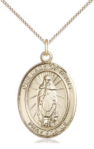 14kt Gold Our Lady of Tears Medal | Engravable