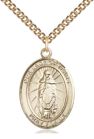 14kt Gold Our Lady of Tears Medal | Engravable