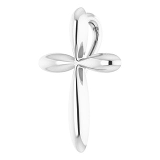 Platinum 14.65x11.2 mm Cross Pendant