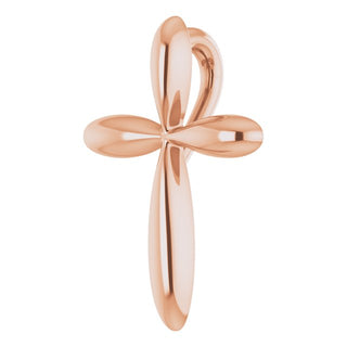 14K Rose 14.65x11.2 mm Cross Pendant