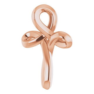 14K Rose Youth Cross Pendant