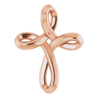 14K Rose Youth Cross Pendant