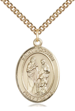 14kt Gold Saint Joachim Medal Engraved Catholic Saint Jewelry