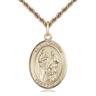 14kt Gold Saint Joachim Medal Engraved Catholic Saint Jewelry