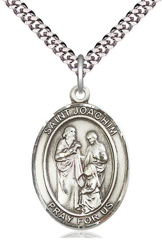 Pewter Saint Joachim Medal Catholic Jewelry Engraved Catholic Saint Jewelry