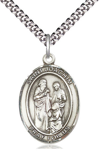 Sterling Silver Saint Joachim Medal Catholic Jewelry Engraved Catholic Saint Jewelry