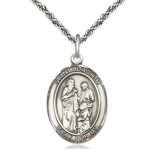 Sterling Silver Saint Joachim Medal Catholic Jewelry Engraved Catholic Saint Jewelry