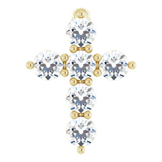 14K Yellow 1/6 CTW Natural Diamond Cross Pendant