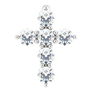Platinum 1/6 CTW Natural Diamond Cross Pendant