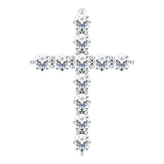 14K White 1/4 CTW Natural Diamond Cross Pendant