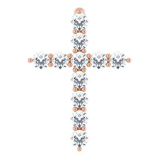 14K Rose 1/4 CTW Lab-Grown Diamond Cross Pendant