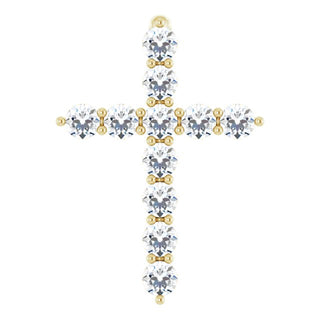 14K Yellow 1/4 CTW Lab-Grown Diamond Cross Pendant