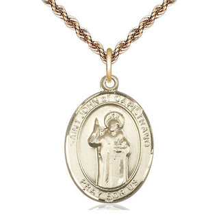 14kt Gold Saint John of Capistrano Medal Engraved Catholic Saint Jewelry