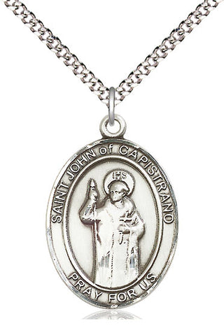 Pewter Saint John of Capistrano Medal Catholic Jewelry Engraved Catholic Saint Jewelry