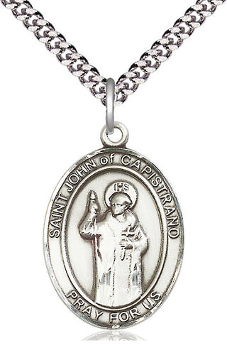 Pewter Saint John of Capistrano Medal Catholic Jewelry Engraved Catholic Saint Jewelry