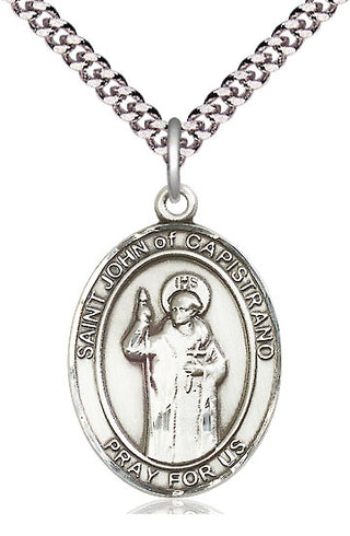 Sterling Silver Saint John of Capistrano Medal Catholic Jewelry Engraved Catholic Saint Jewelry