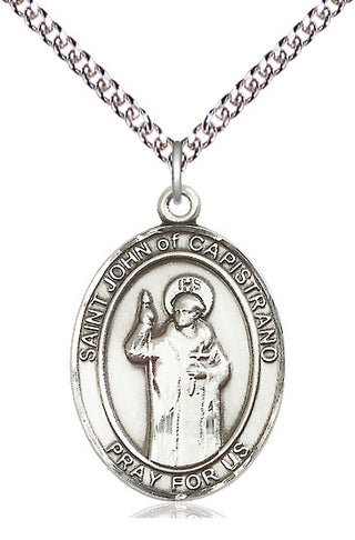 Sterling Silver Saint John of Capistrano Medal Catholic Jewelry Engraved Catholic Saint Jewelry