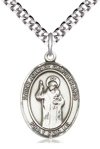 Sterling Silver Saint John of Capistrano Medal Catholic Jewelry Engraved Catholic Saint Jewelry