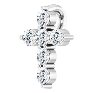 Sterling Silver 1/6 CTW Natural Diamond Cross Pendant