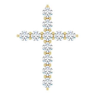 14K Yellow 3/8 CTW Lab-Grown Diamond Cross Pendant