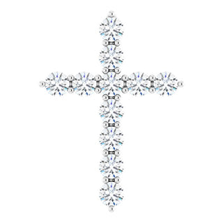Sterling Silver 3/8 CTW Natural Diamond Cross Pendant