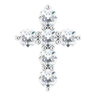 14K White 1/4 CTW Lab-Grown Diamond Cross Pendant