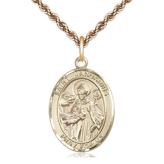14kt Gold Filled Saint Januarius Medal Catholic Jewelry Engraved Catholic Saint Jewelry