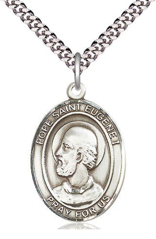 Pewter Pope St Eugene I Medal Catholic Jewelry Engraved Catholic Saint Jewelry