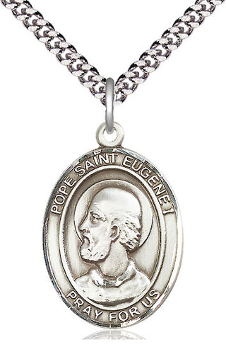 Pewter Pope St Eugene I Medal Catholic Jewelry Engraved Catholic Saint Jewelry