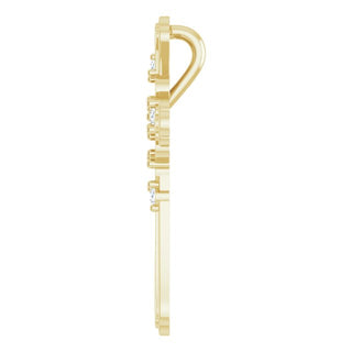 14K Yellow 4-Stone 1/8 CTW Natural Diamond Semi-Set Family Cross Pendant