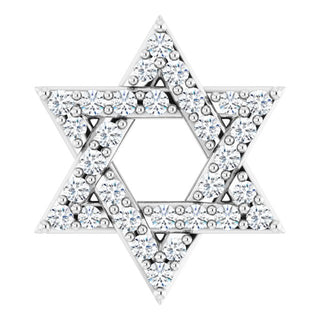 14K White 1/10 CTW Natural Diamond Star of David Pendant